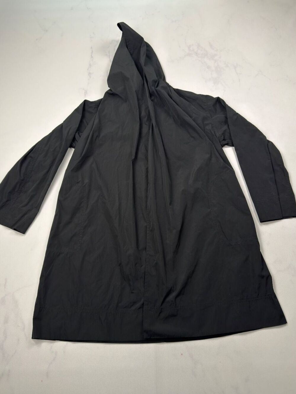 Jaeger Black Rain Poncho 2010s Minimalist - Womens One Size